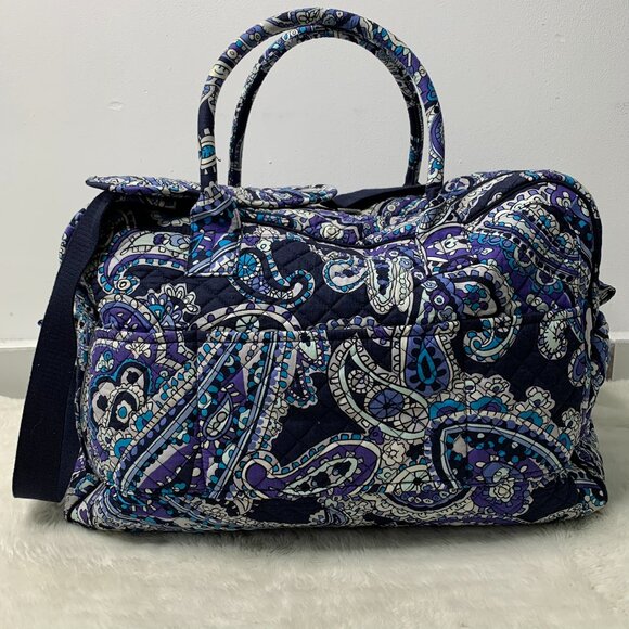 Vera Bradley Purple Blue Floral Fabric Shoulder Bag - Picture 2 of 9